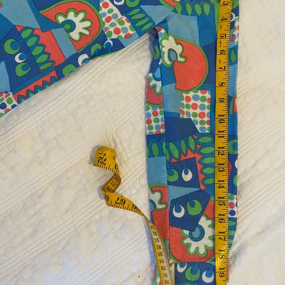 70s Colorful Vintage Shirt with Fun Patterns Pressed Cotton XS